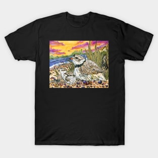 Piping Plovers and Chicks T-Shirt